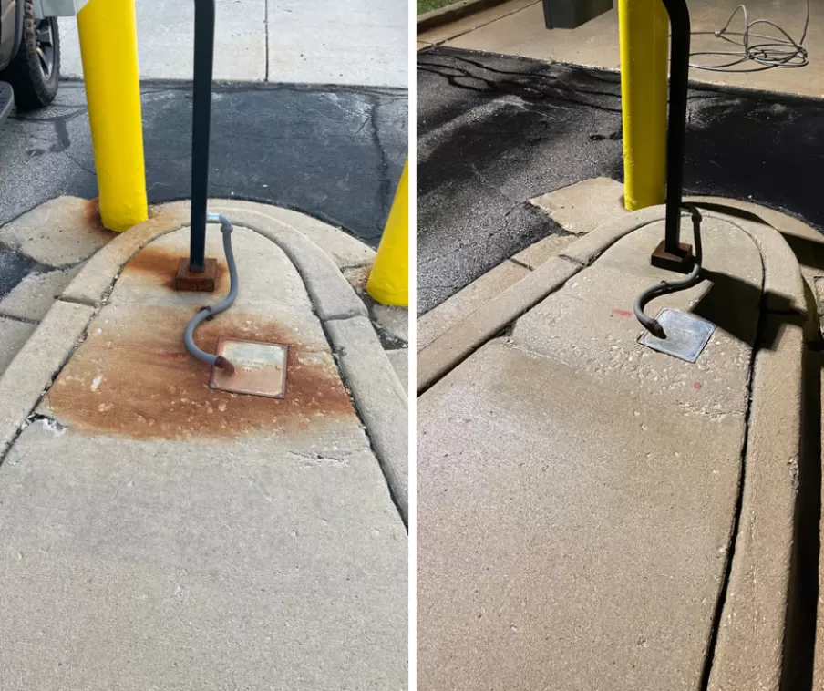 Concrete Cleaning and Rust Removal at a Distribution Center in Aurora, IL
